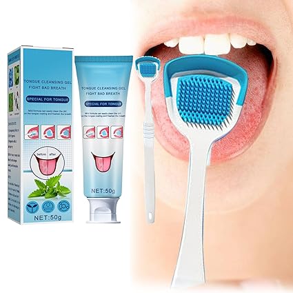 Tongue cleaner gel Set with Oral Hygiene  [ ADS BY J&A ENTERPRISES  FOR KSA DROP ]